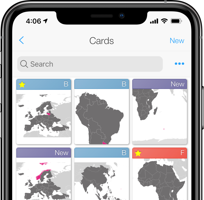 screenshot of cards screen on iPhone 11